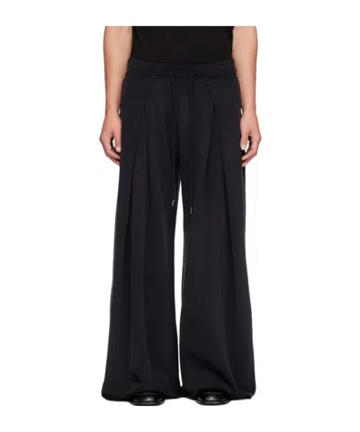 R13 Pleated Casual Trousers In Black