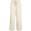 R13 Pleated Crop Cotton Fleece Joggers In Natural
