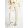 R13 Pleated Crop Cotton Fleece Joggers In Neutral