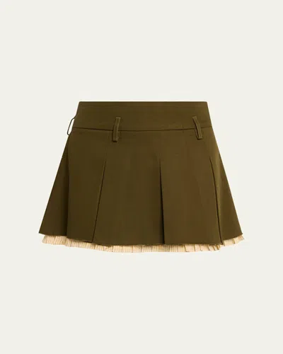R13 Pleated Mini Skirt In Brown