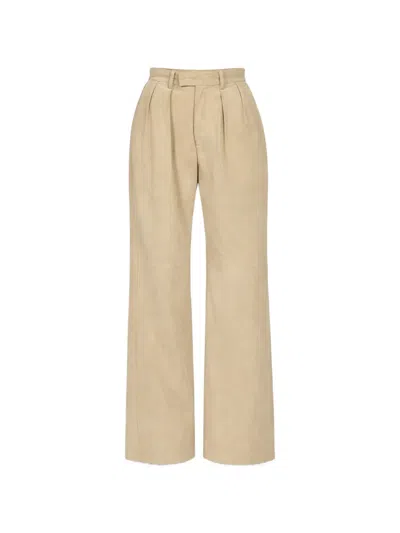 R13 Pleated Trousers In Neutral