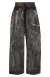 R13 Pleated Wide Leg Cotton Sweatpants In Black