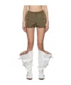 R13 Khaki 2-way Pockets Shorts In Green
