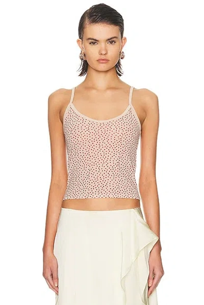 R13 Polka Dot Cami Top In Neutral