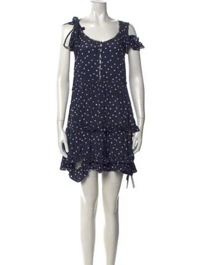 Pre-owned R13 Polka Dot Print Mini Dress In Blue