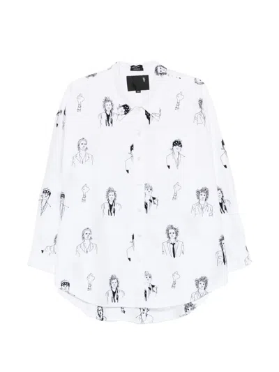 R13 Portrait-print Shirt In White