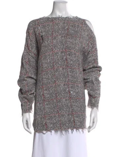 Pre-owned R13 Printed Bateau Neckline Sweater In Black