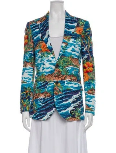 Pre-owned R13 Printed Blazer In Blue