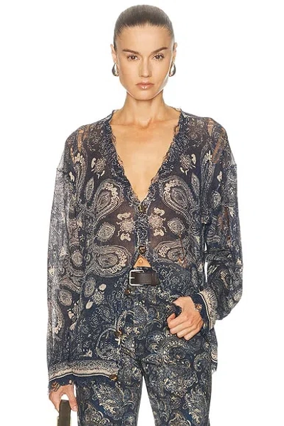 R13 Printed Boyfriend Cardigan In Multi