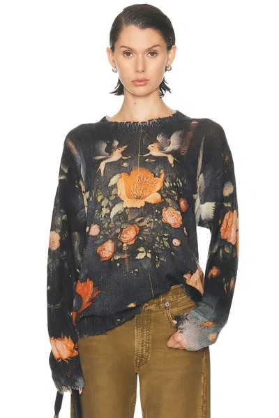 R13 PRINTED BOYFRIEND SWEATER