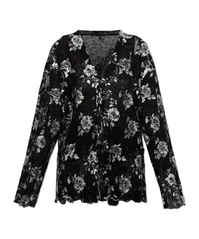R13 Printed Cardigan In Black