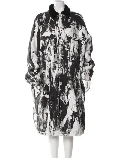 Pre-owned R13 Printed Coat In White