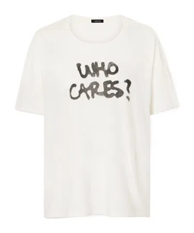 R13 Printed Cotton And Cashmere-blend T-shirt In White