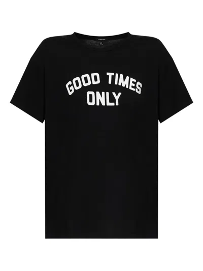 R13 Printed Cotton T-shirt In Black