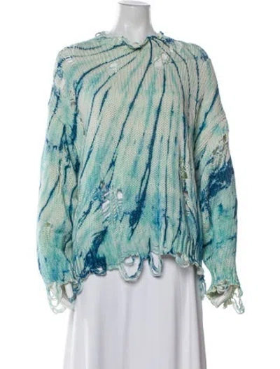 Pre-owned R13 Printed Crew Neck Sweater In Blue