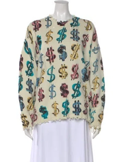 Pre-owned R13 Printed Crew Neck Sweater In Neutral