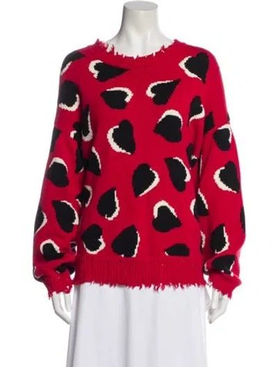 Pre-owned R13 Printed Crew Neck Sweater In Red