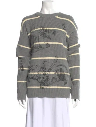 Pre-owned R13 Printed Crew Neck Sweater W/ Tags In Gray