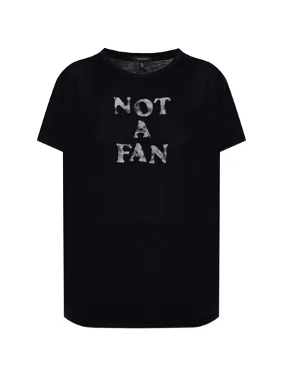 R13 Printed Crew-neck T-shirt In Black