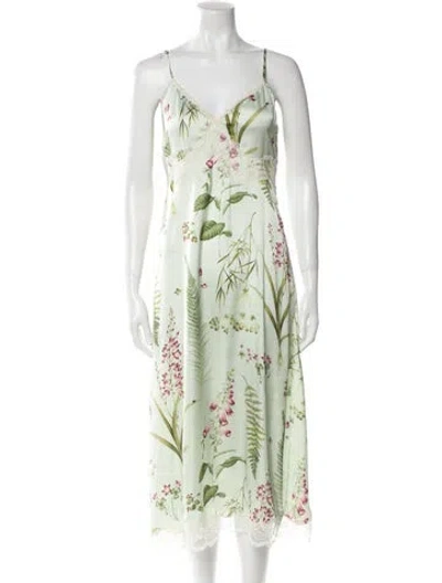 Pre-owned R13 Printed Lace Trim Embellishment Lounge Set In Green