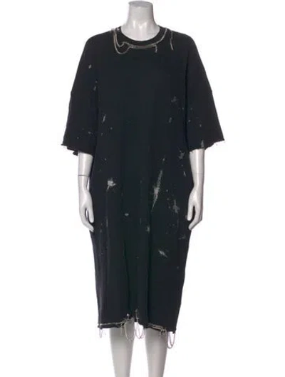 Pre-owned R13 Printed Long Dress In Black