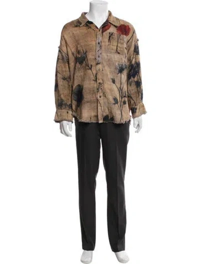 Pre-owned R13 Printed Long Sleeve Shirt In Brown