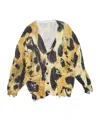 R13 Yellow Printed Oversized Cardigan In Multicolor