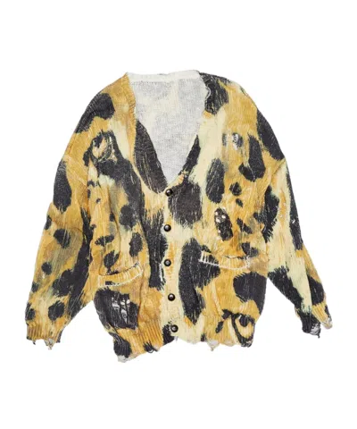 R13 PRINTED LOOSE CARDIGAN