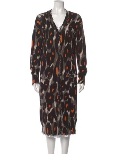 Pre-owned R13 Printed Midi Length Dress In Multi
