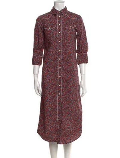 Pre-owned R13 Printed Midi Length Dress In Multi
