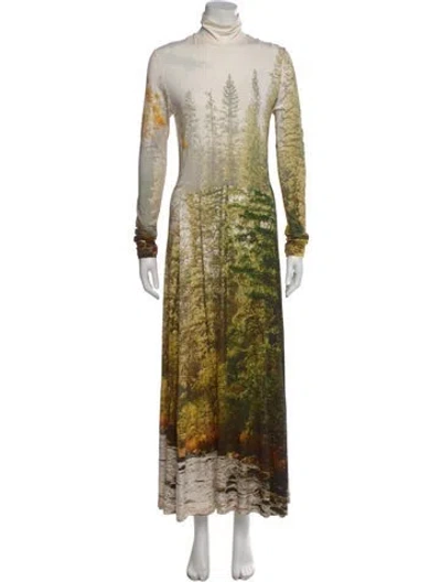 Pre-owned R13 Printed Midi Length Dress In Neutral