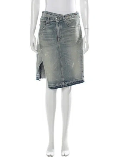 Pre-owned R13 Printed Midi Length Skirt In Blue