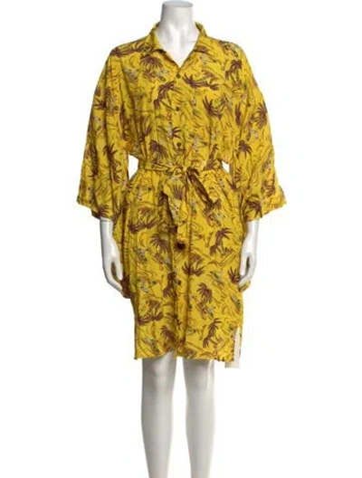 Pre-owned R13 Printed Mini Dress In Yellow