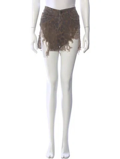Pre-owned R13 Printed Mini Shorts In Neutral