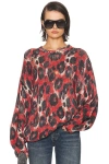 R13 Distressed Leopard-print Cotton Sweater In Red