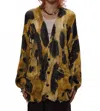 R13 Printed Oversized Sweater Cardigan In Leopard In Multi