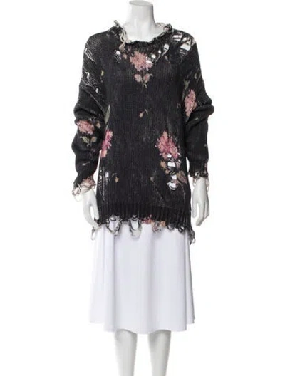 Pre-owned R13 Printed Scoop Neck Sweater In Gray