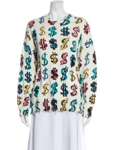 Pre-owned R13 Printed Scoop Neck Sweater In Neutral