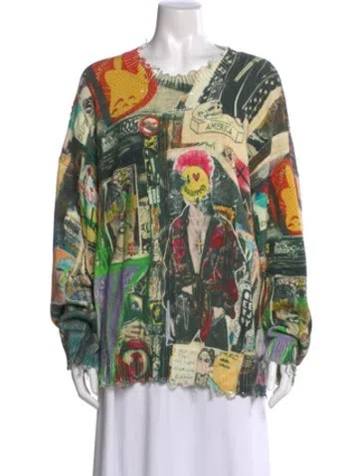 Pre-owned R13 Printed Scoop Neck Sweater In Neutral