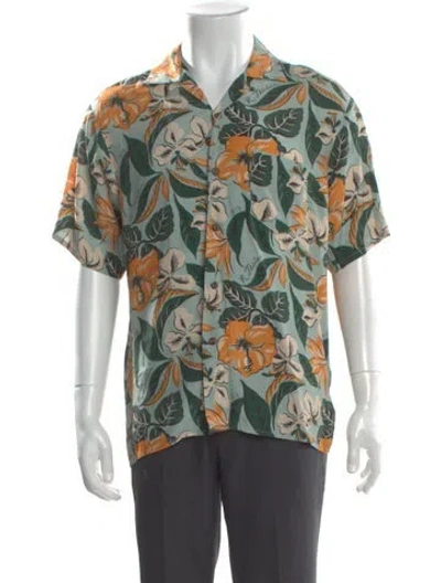 Pre-owned R13 Printed Short Sleeve Shirt In Green