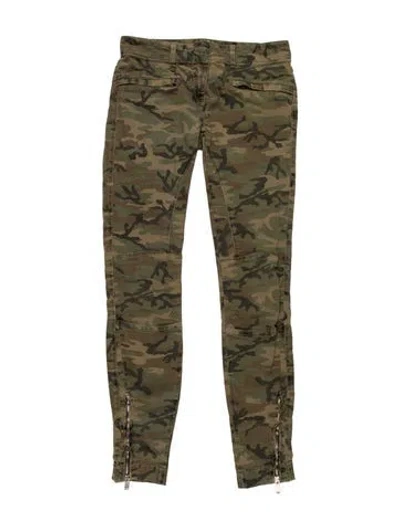 Pre-owned R13 Printed Skinny Leg Pants In Green