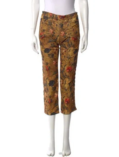 Pre-owned R13 Printed Straight Leg Pants In Brown