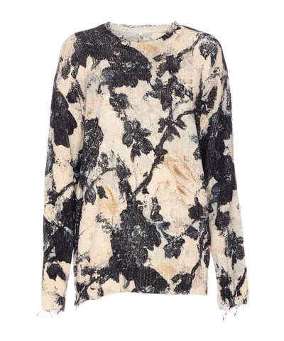 R13 Printed Sweater In Black