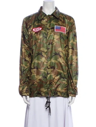 Pre-owned R13 Printed Utility Jacket In Green