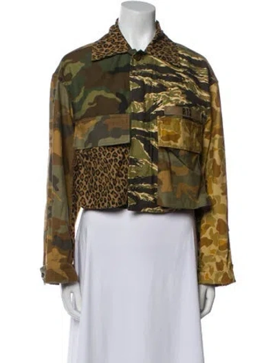 Pre-owned R13 Printed Utility Jacket In Green