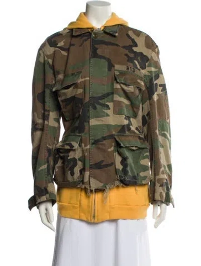 Pre-owned R13 Printed Utility Jacket In Green