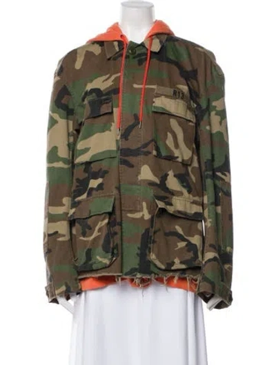 Pre-owned R13 Printed Utility Jacket In Green