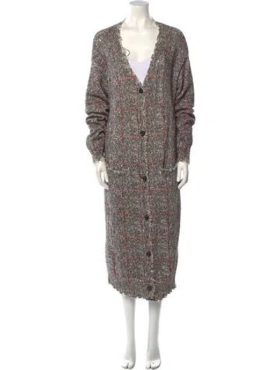 Pre-owned R13 Printed V-neck Sweater In Black