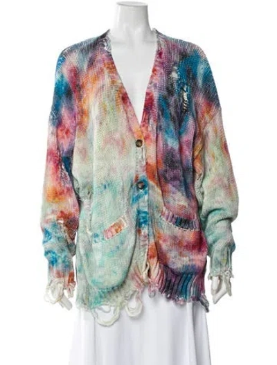 Pre-owned R13 Printed V-neck Sweater In Neutral