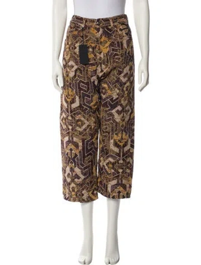 Pre-owned R13 Printed Wide Leg Pants W/ Tags In Brown